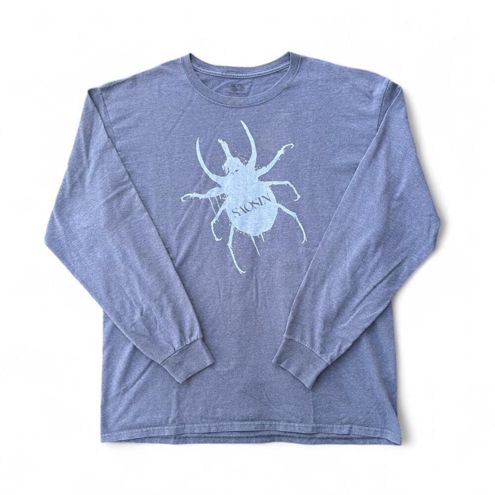 Saison graphic screen printed on grey fruit of the loom long sleeve shirt